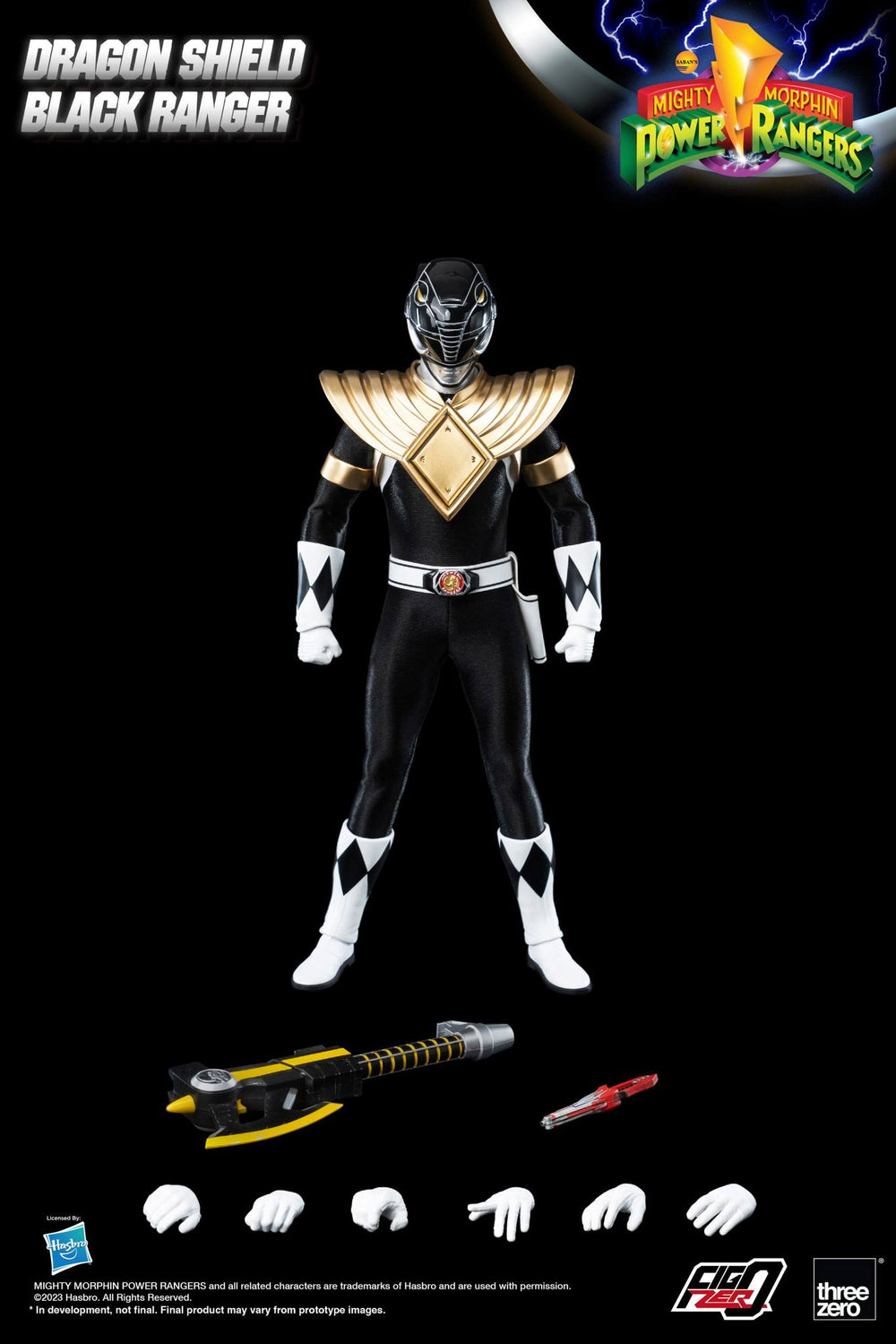 PREORDER Threezero - Mighty Morphin Power Rangers - FigZero 1/6 Dragon Shield Black Ranger (US Ver.)